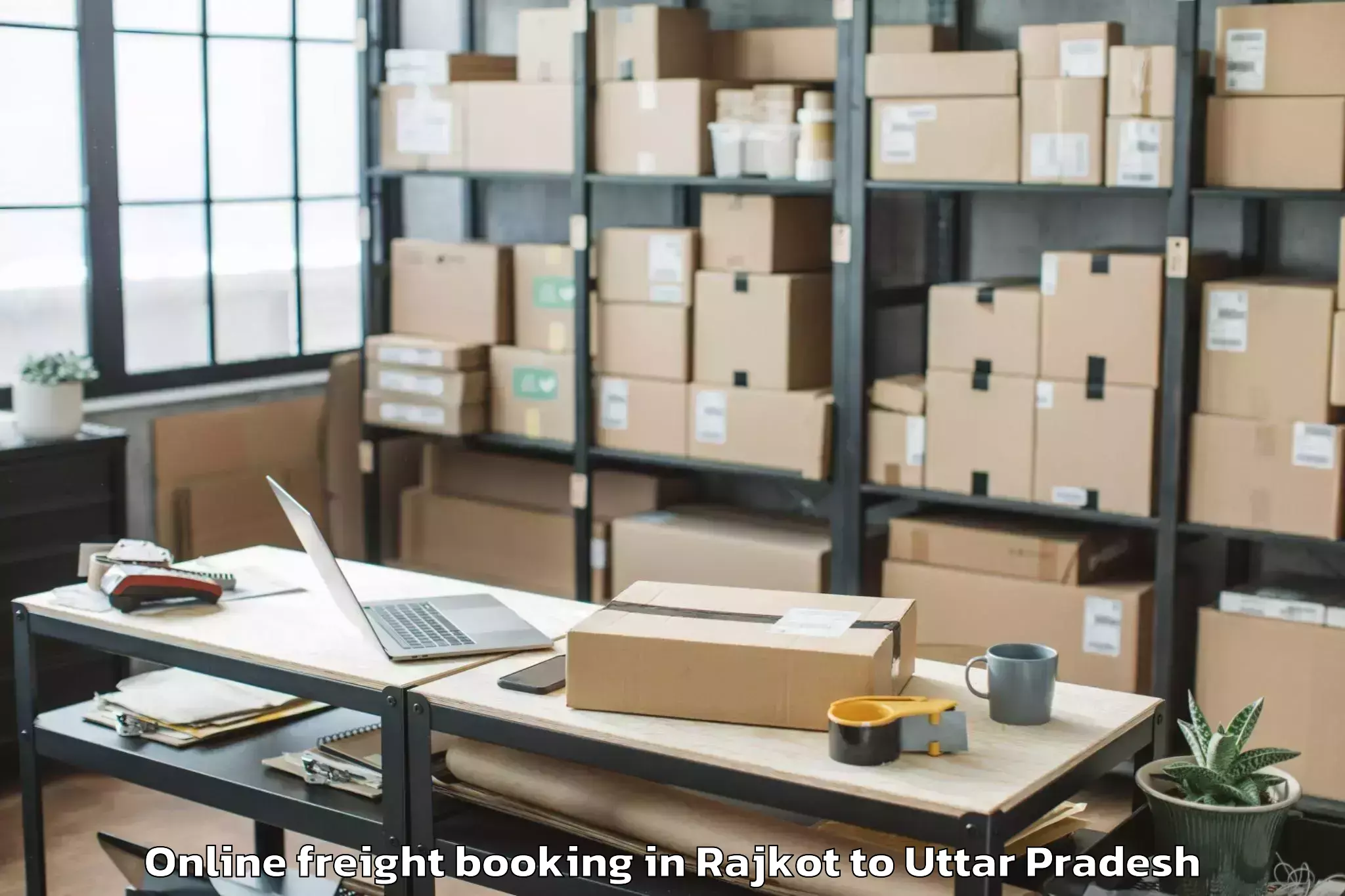 Affordable Rajkot to Phariha Online Freight Booking